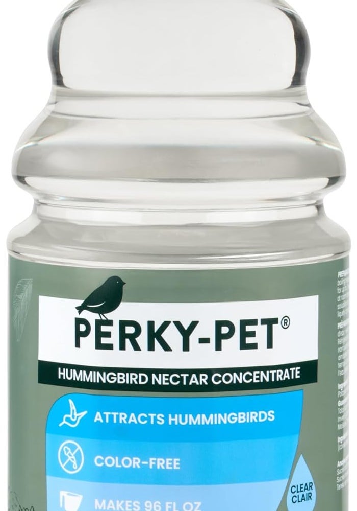 Perky-Pet Hummingbird Nectar Concentrate - 32 fl oz Bottle, Attracts Hummingbirds, Color-Free Formula - Image 1